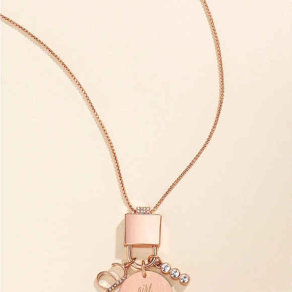KEEP-It Pavé Letter necklace charm C & Double Heart charm Rose Gold. (2 charms) - Picture 4 of 4